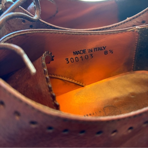 Martin Dingman Handcrafted In Italy Men\'s Brown Leather Oxford Size 8.5 Dress main image 11